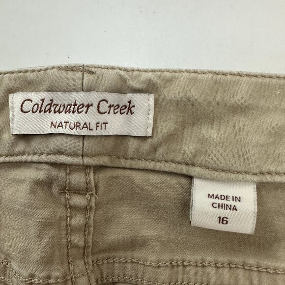 Coldwater Creek Natural Fit Straight Women's size 16 Khaki Beige Chino Pants - Picture 3 of 5